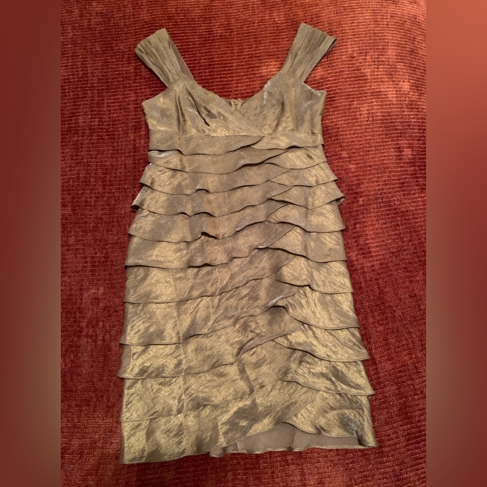 Gold Ruffled-Layers Dress - Picture 2 of 5